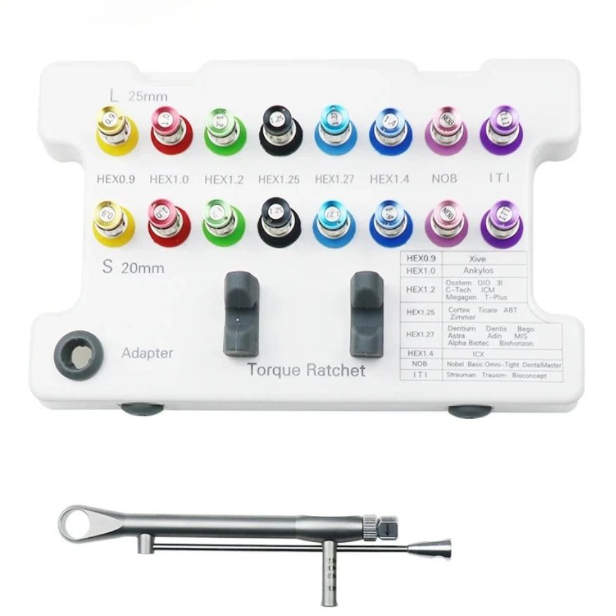 Kit Complet pour la Restauration d'Implants Dentaires – Clés Dynamométriques Universelles