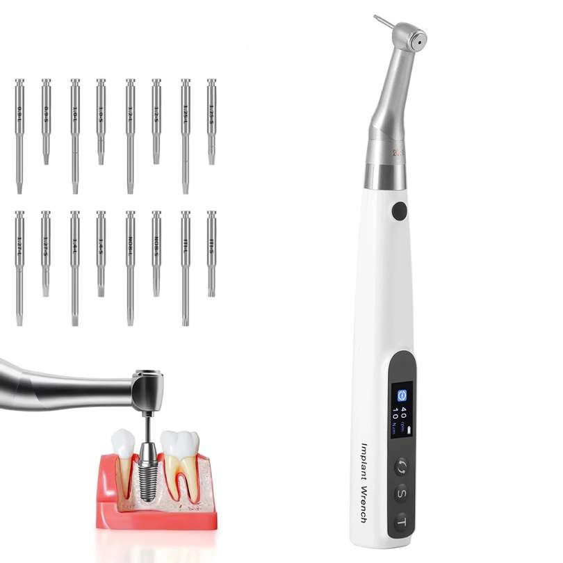 Clé Dynamométrique Électrique avec 16 Embouts + Contre-Angle Inclus