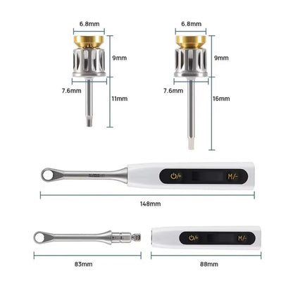 Kit universel de clé dynamométrique électrique dentaire (16 embouts + étui)