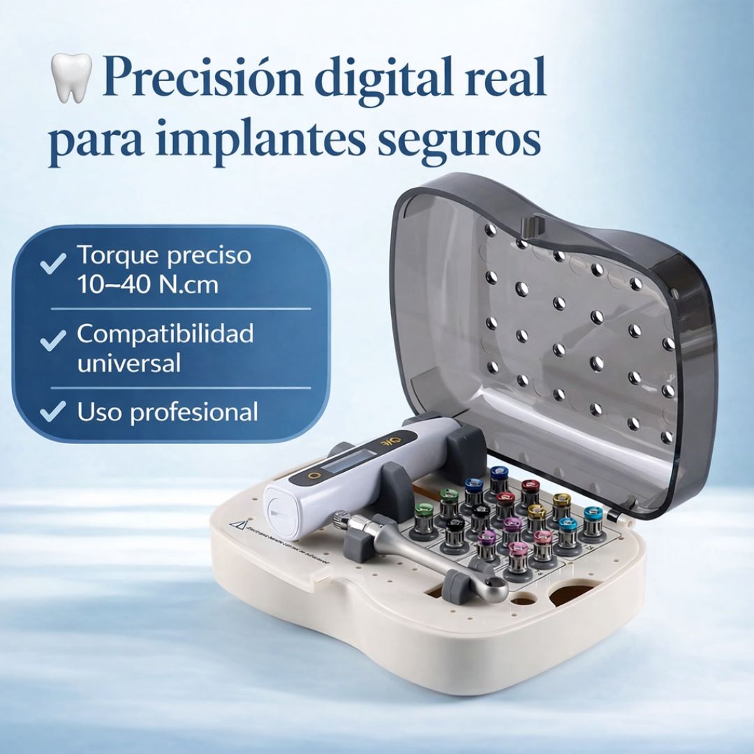 Kit universel de clé dynamométrique électrique dentaire (16 embouts + étui)