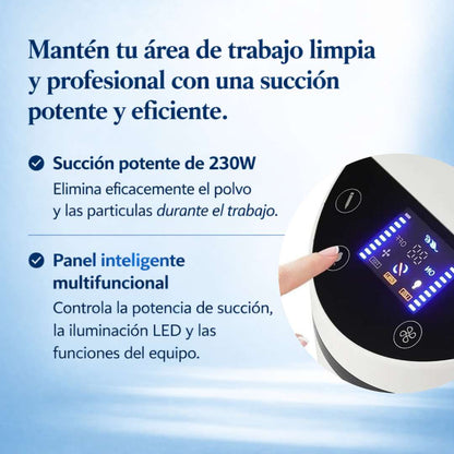 Aspirateur Turbo de 230 W Ultra Puissant avec Aspiration de 35 000 tr/min et Lumière LED