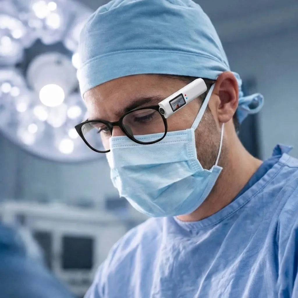 Mini Caméra 2,7K avec Vue à la Première Personne pour Loupe et Lunettes Correctrices