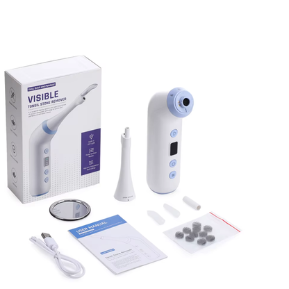 Éliminateur visuel électrique de calculs amygdaliens Kit d'élimination des calculs amygdaliens avec aspiration et seringue d'irrigation Aspiration instantanée des calculs amygdaliens