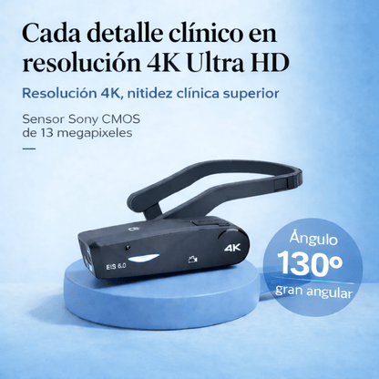 Caméra vidéo portable 4K avec télécommande pour enregistrement en première personne pour procédures esthétiques et médicales