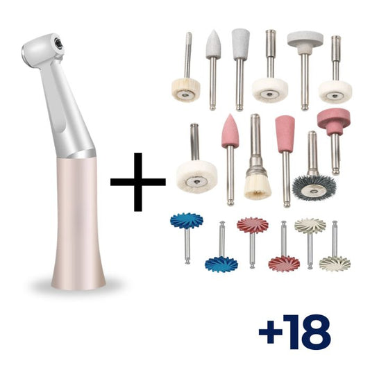 Contre-angle Dentaire Basse vitesse + Kit de 12 Pièces de Polissage
