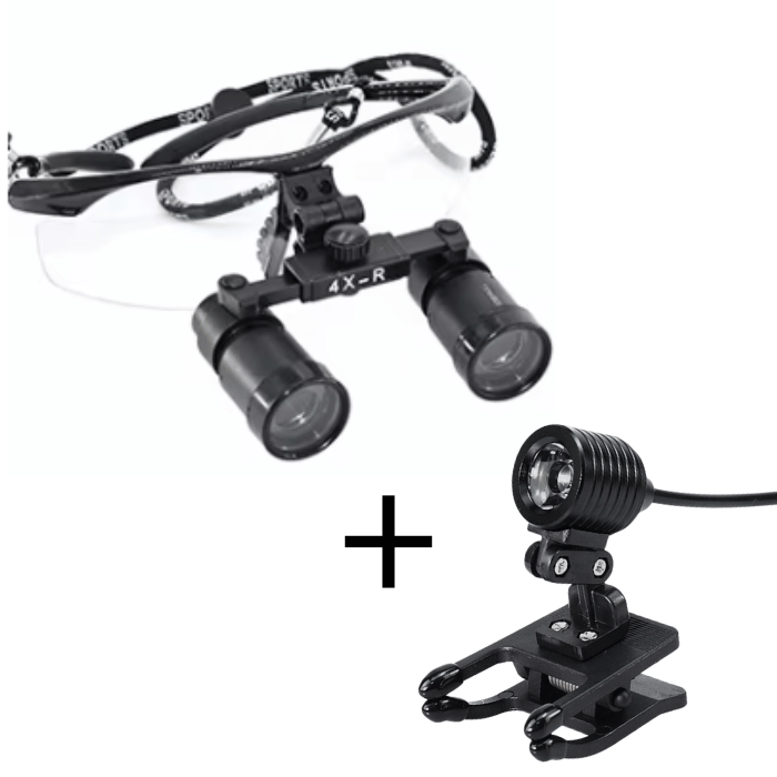 Loupe Macro Vision avec Lampe Frontale et Lentilles 4x