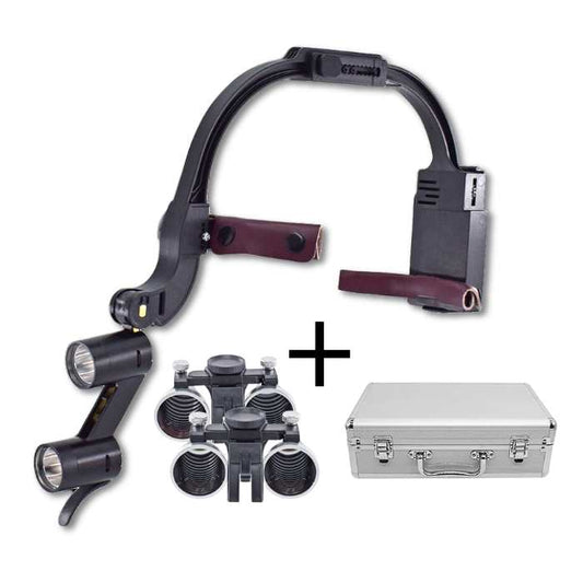 Pack Complet Loupe M1 - Lentilles 2,5x et 3,5x + Mallette Métallique + 2 Batteries Rechargeables