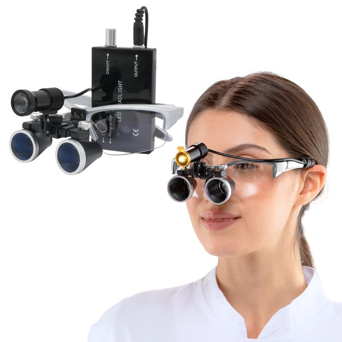 Loupe X1 - Lentilles 2,5x ou 3,5x et Lampe Frontale de 5 Watts