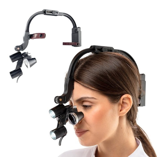 Loupe Frontale M1 - Lentilles 3,5x et 2 Batteries Rechargeables pour Professionnels