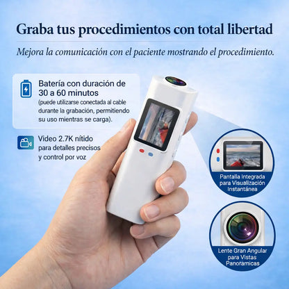 Mini Caméra 2,7K avec Vue à la Première Personne pour Loupe et Lunettes Correctrices