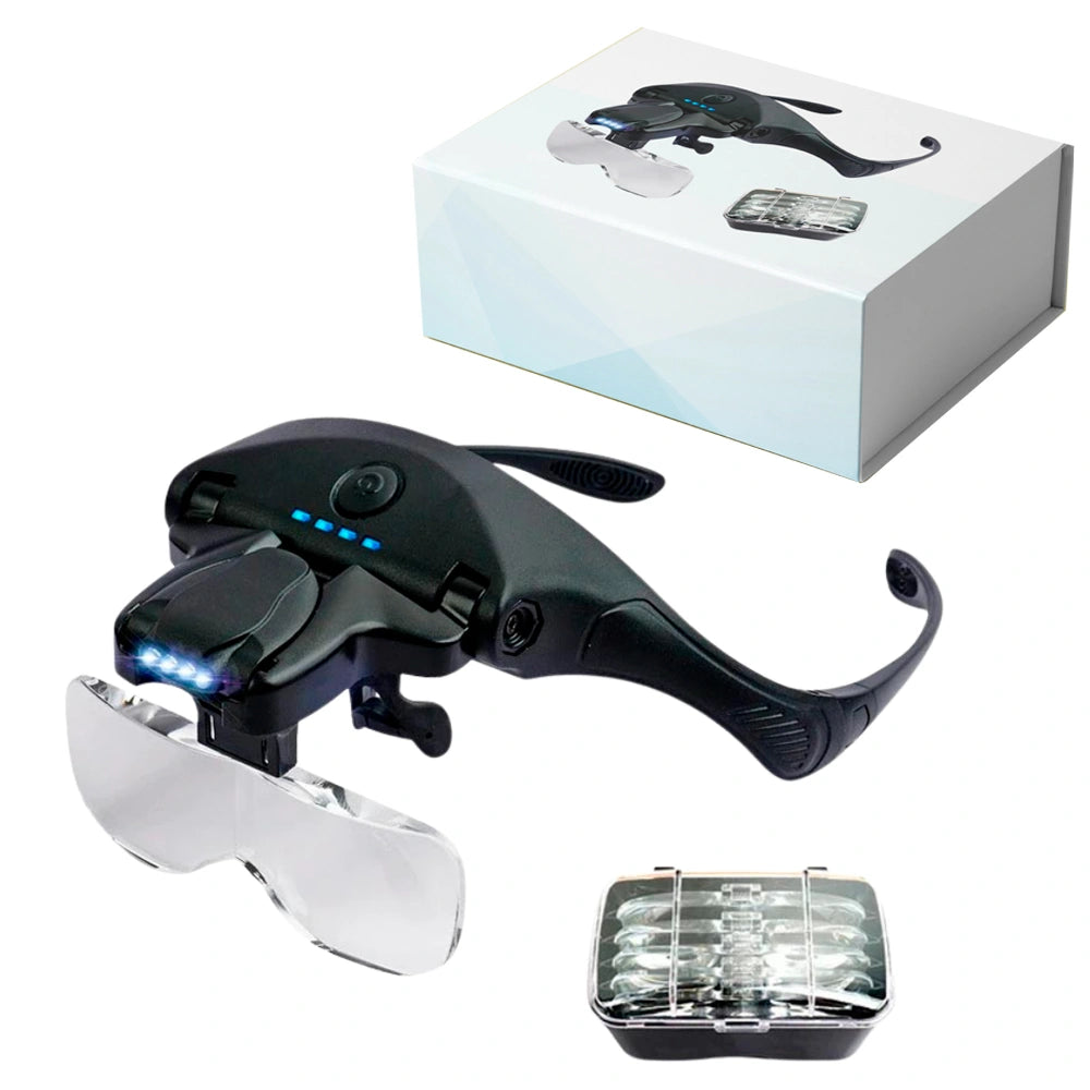 Loupe de Tête V5 Pro - 5 Lentilles Grossissantes Rechargeables